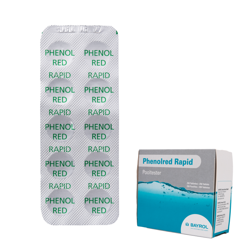 Δισκία μέτρησης νερού Phenolred Rapid, για προσδιορισμό pH, 10 δισκία