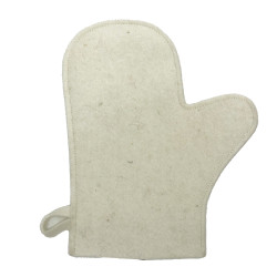 Μάλλινο γάντι για σάουνα, λευκό 